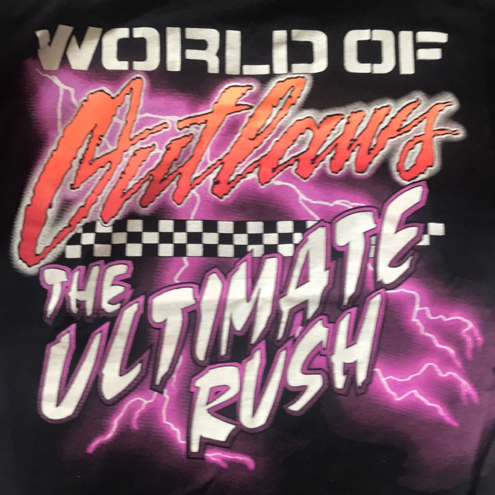 World of Outlaws 90s USA sz L Vtg single stitch - Picture 8 of 8